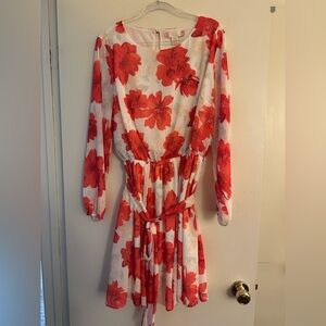 Flying Tomato Red and Orange Long Sleeve Sundress